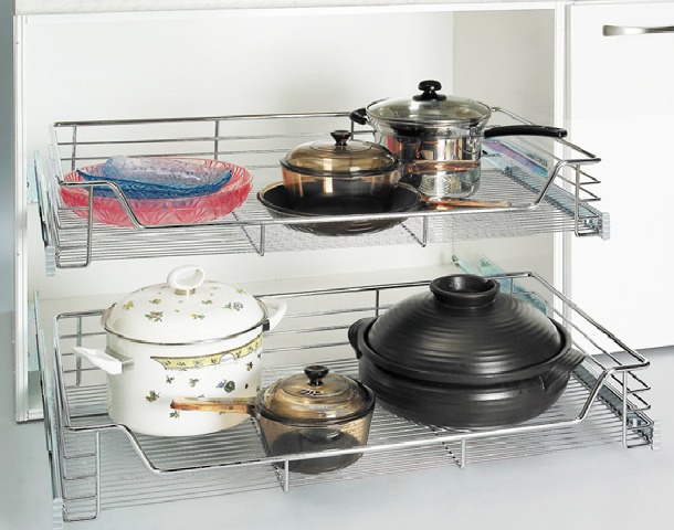 德式四邊籃-鐵鍍鉻