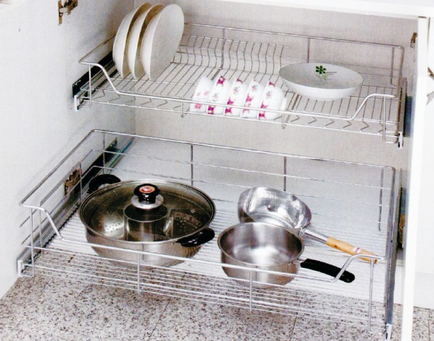 德式加高拉籃-鐵鍍鉻