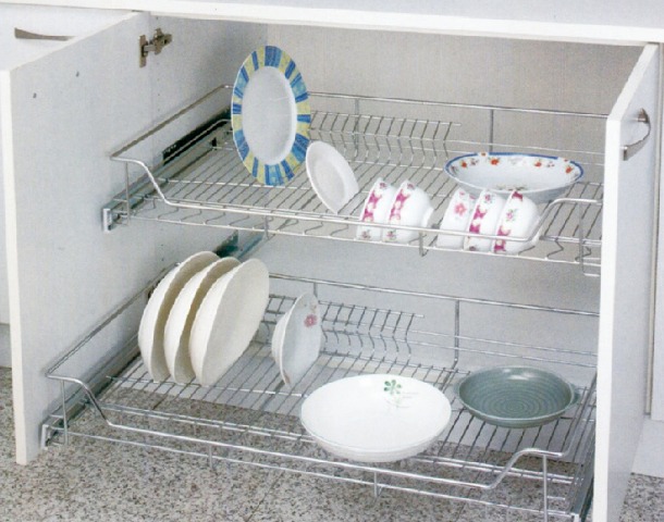 碗盤四邊籃-鐵鍍鉻