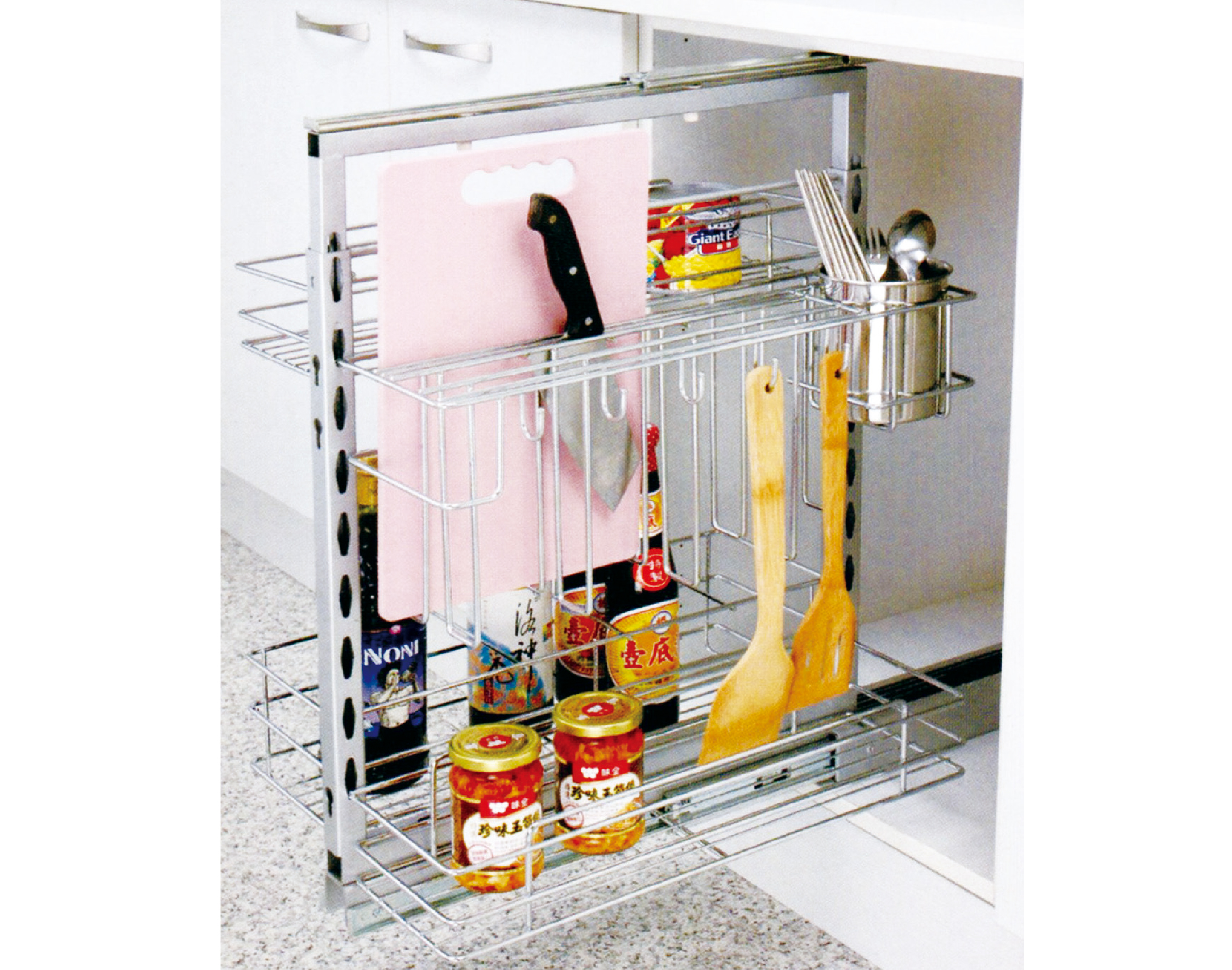 緩衝下櫃多功能收納架