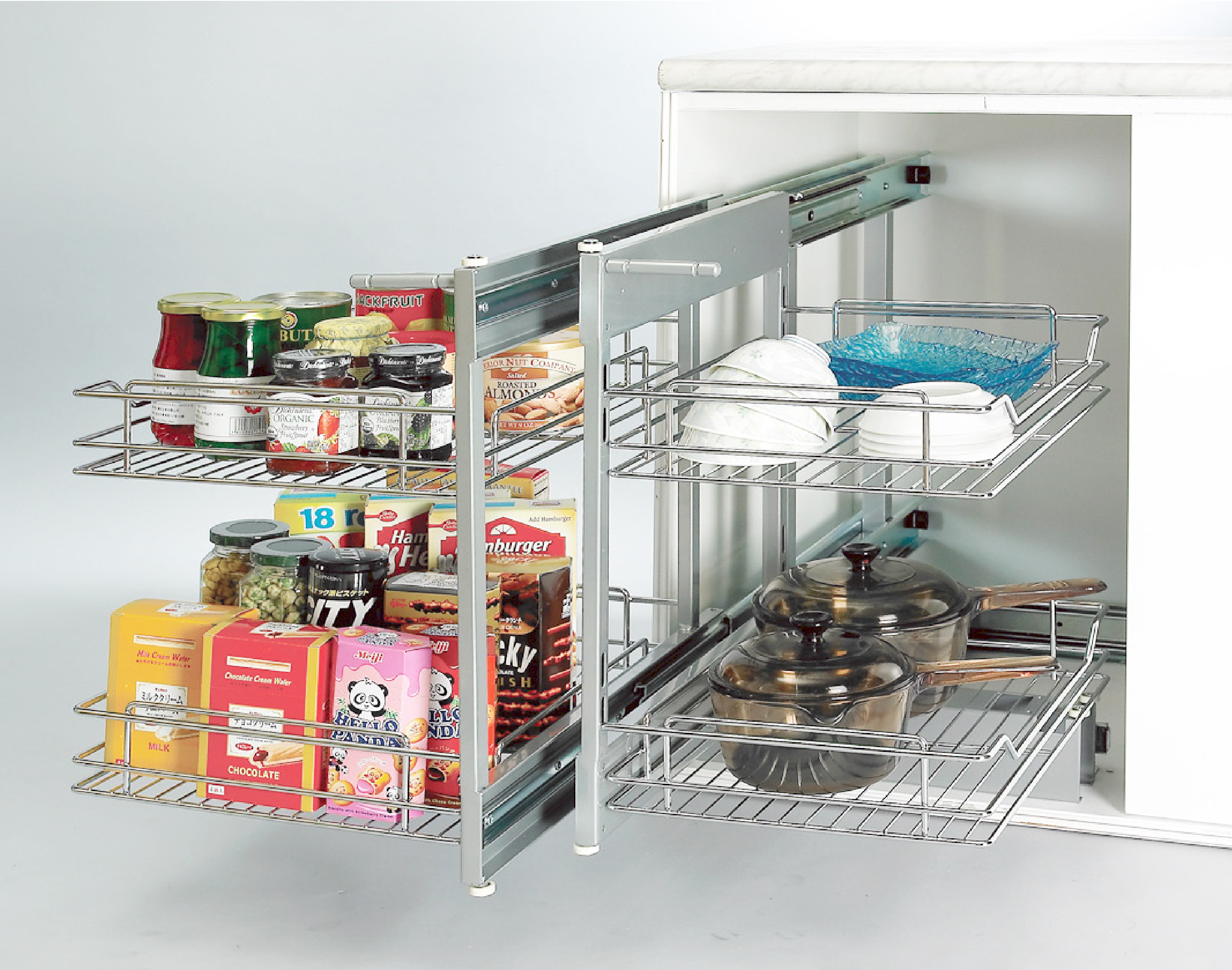 小型全展轉角櫃組-鐵鍍鉻(左右共用)