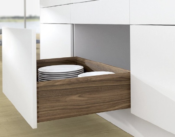 Hettich Qurdor V6隱藏式緩衝木抽滑軌(一組2支)